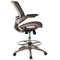 Emma and Oliver Mid-Back Transparent Mesh Drafting Chair with Flip-Up Arms